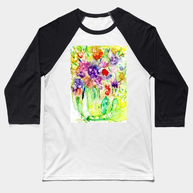 A Vase of colourful blooms Baseball T-Shirt by atep